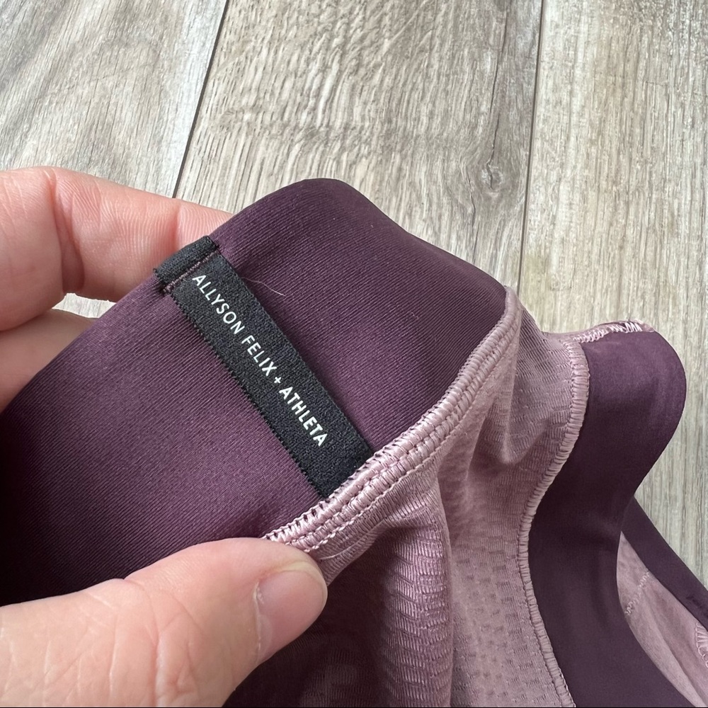 NEW Athleta A-C Allyson Felix Legend Zip Front Bra medium purple - Picture 8 of 10